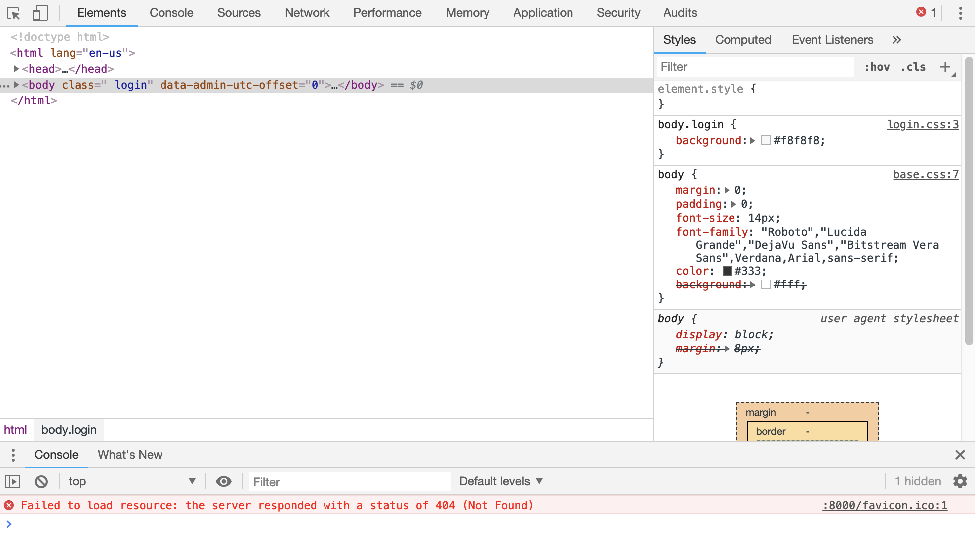 Chrome Dev Tools Window