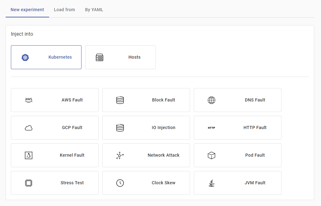 ChaosMesh Dashboard - Experiment Creation